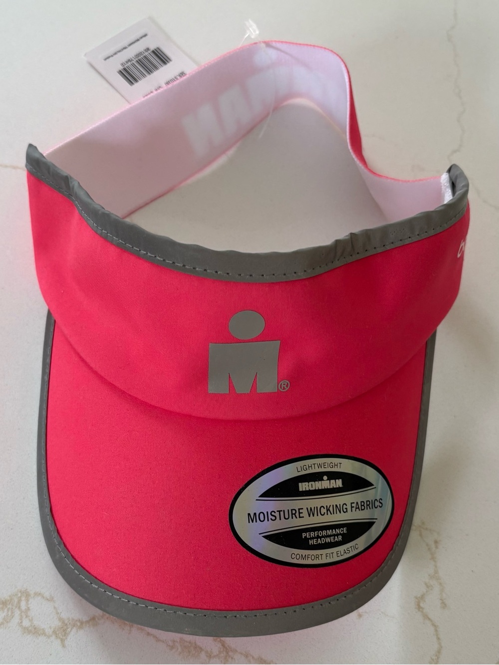 NWT Ironman Womans Sun Visor  Swim/Bike/Run Pink & reflective boco small/med